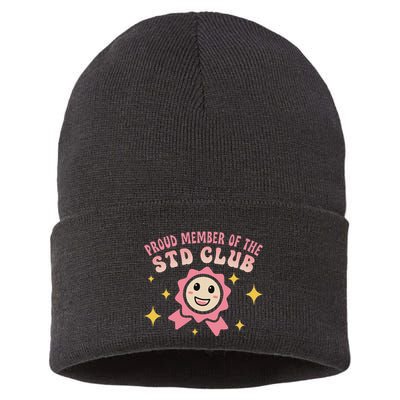 Embarrassing Std Funny Inappropriate Hilarious Sustainable Knit Beanie