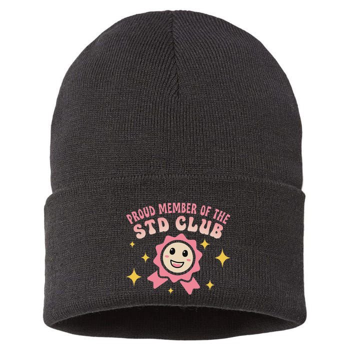 Embarrassing Std Funny Inappropriate Hilarious Sustainable Knit Beanie