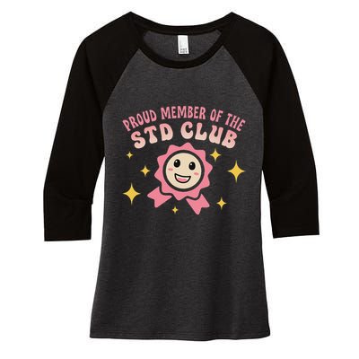 Embarrassing Std Funny Inappropriate Hilarious Women's Tri-Blend 3/4-Sleeve Raglan Shirt