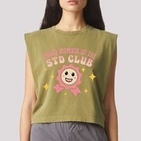 Embarrassing Std Funny Inappropriate Hilarious Garment-Dyed Women's Muscle Tee