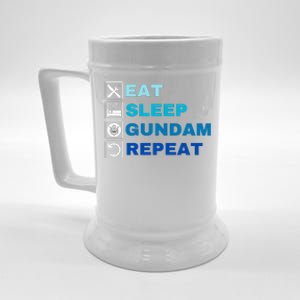 Eat Sleep Gundam Repeat, Funny Anime, Funny Manga, Funny Gundam Beer Stein