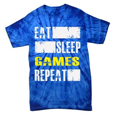 Eat Sleep Games Repeat Video Game Player Gamer Funny Gift Tie-Dye T-Shirt