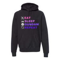 Eat Sleep Gundam Repeat, Funny Gundam, Funny Anime, Funny Manga Premium Hoodie