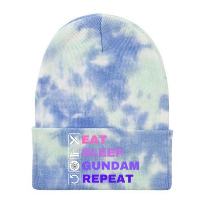 Eat Sleep Gundam Repeat, Funny Gundam, Funny Anime, Funny Manga Tie Dye 12in Knit Beanie