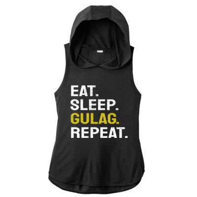 Eat Sleep Gulag Repeat Gamer Gift Funny Video Game Gulag Gift Ladies PosiCharge Tri-Blend Wicking Draft Hoodie Tank