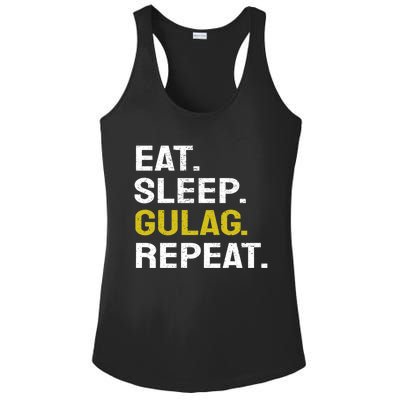 Eat Sleep Gulag Repeat Gamer Gift Funny Video Game Gulag Gift Ladies PosiCharge Competitor Racerback Tank