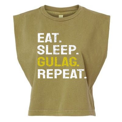 Eat Sleep Gulag Repeat Gamer Gift Funny Video Game Gulag Gift Garment-Dyed Women's Muscle Tee