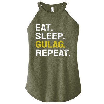 Eat Sleep Gulag Repeat Gamer Gift Funny Video Game Gulag Gift Women's Perfect Tri Rocker Tank