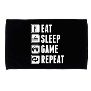 Eat Sleep Game Repeat Microfiber Hand Towel