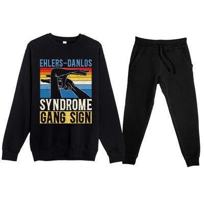 EhlersDanlos Syndrome Gang Sign EDS and HSD Awareness Month Premium Crewneck Sweatsuit Set