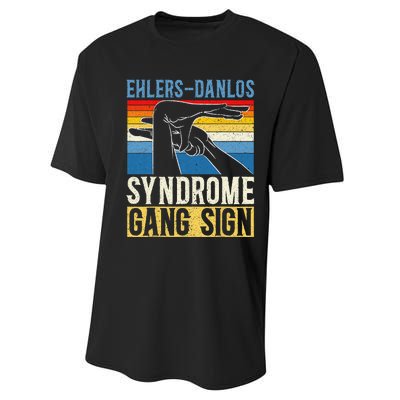 EhlersDanlos Syndrome Gang Sign EDS and HSD Awareness Month Performance Sprint T-Shirt