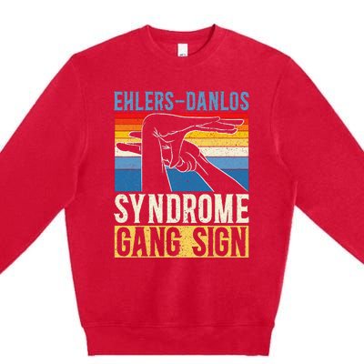 EhlersDanlos Syndrome Gang Sign EDS and HSD Awareness Month Premium Crewneck Sweatshirt