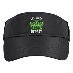 Eat Sleep Garden Repeat Funny Gardener Funny Plant Lover Funny Garden Lover Adult Drive Performance Visor