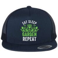 Eat Sleep Garden Repeat Funny Gardener Funny Plant Lover Funny Garden Lover Flat Bill Trucker Hat