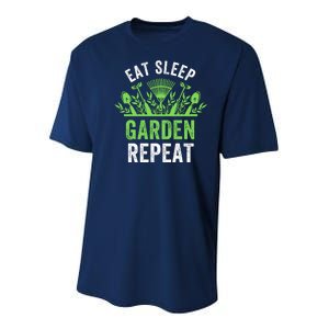 Eat Sleep Garden Repeat Funny Gardener Funny Plant Lover Funny Garden Lover Youth Performance Sprint T-Shirt