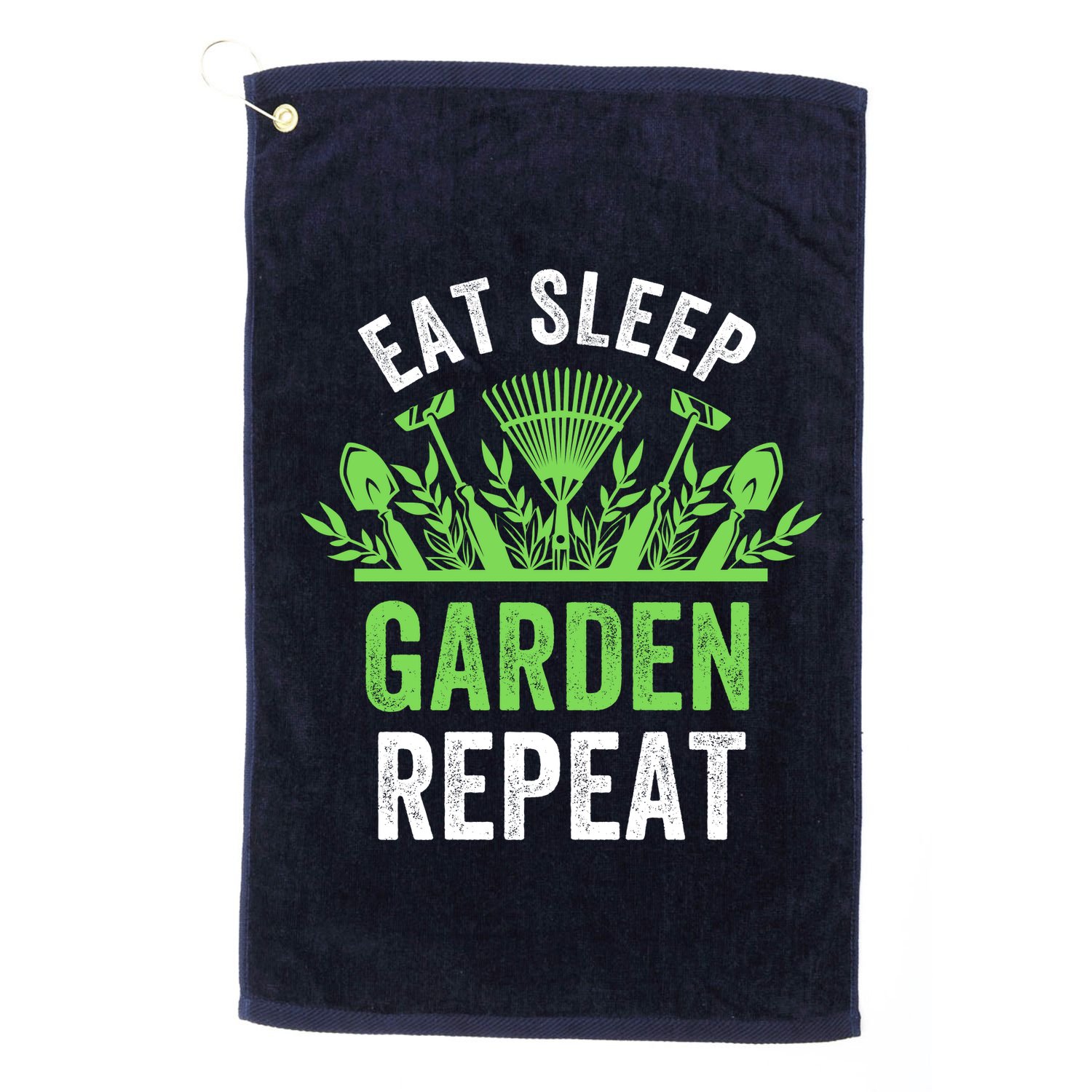 Eat Sleep Garden Repeat Funny Gardener Funny Plant Lover Funny Garden Lover Golf Towel