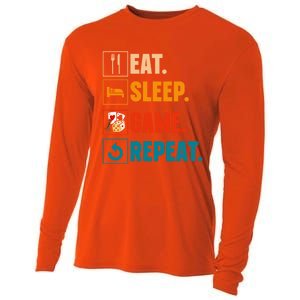 Eat Sleep Game Repeat Game Night Cool Gift Cooling Performance Long Sleeve Crew