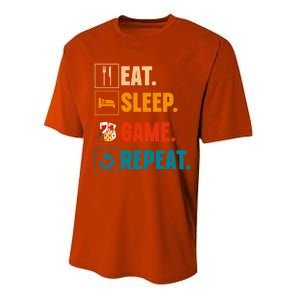 Eat Sleep Game Repeat Game Night Cool Gift Performance Sprint T-Shirt