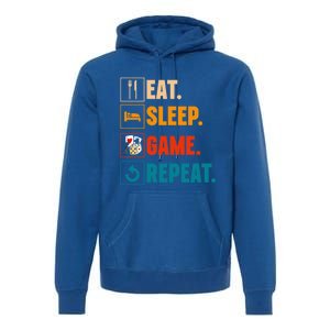 Eat Sleep Game Repeat Game Night Cool Gift Premium Hoodie