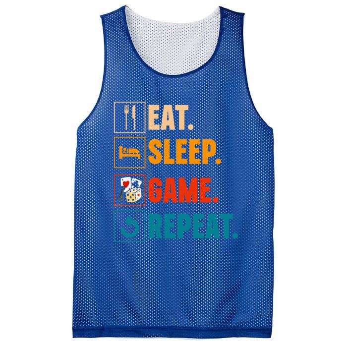 Eat Sleep Game Repeat Game Night Cool Gift Mesh Reversible Basketball Jersey Tank