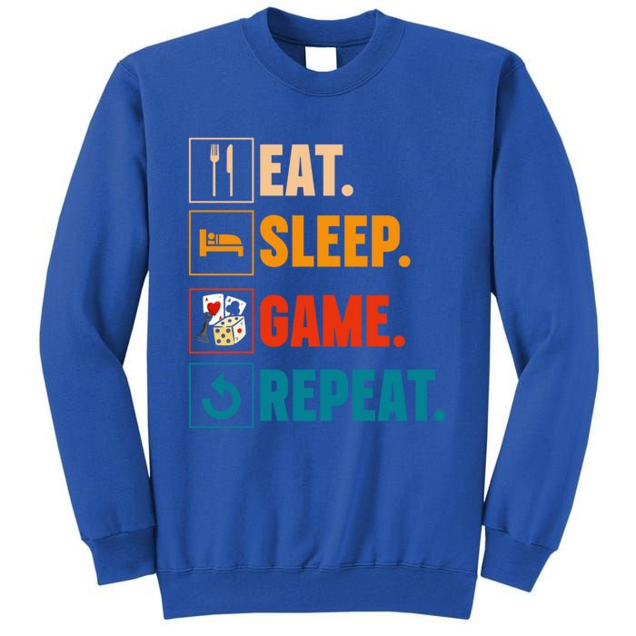 Eat Sleep Game Repeat Game Night Cool Gift Tall Sweatshirt