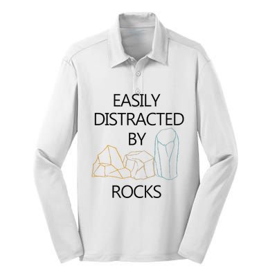 Earth Science Geology Rockhounding Silk Touch Performance Long Sleeve Polo