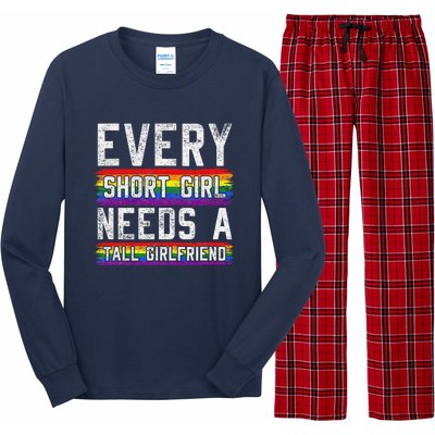 Every Short Girl Needs A Tall Girlfriend Lesbian Gift Lgbt Long Sleeve Pajama Set