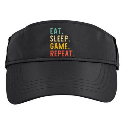 Eat Sleep Game Repeat Video Gamer Gaming Vintage Adult Drive Performance Visor