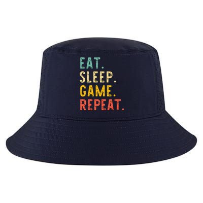 Eat Sleep Game Repeat Video Gamer Gaming Vintage Cool Comfort Performance Bucket Hat