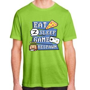 Eat Sleep Game Respawn Video Game Pixel Art For Gamer Gift Adult ChromaSoft Performance T-Shirt