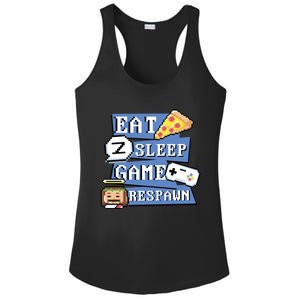 Eat Sleep Game Respawn Video Game Pixel Art For Gamer Gift Ladies PosiCharge Competitor Racerback Tank