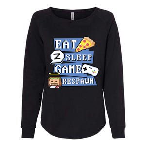 Eat Sleep Game Respawn Video Game Pixel Art For Gamer Gift Womens California Wash Sweatshirt