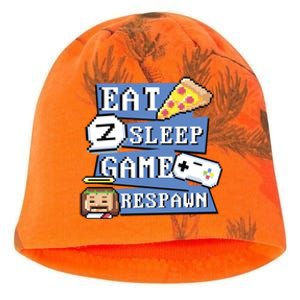 Eat Sleep Game Respawn Video Game Pixel Art For Gamer Gift Kati - Camo Knit Beanie