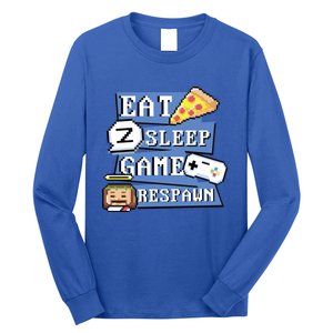 Eat Sleep Game Respawn Video Game Pixel Art For Gamer Gift Long Sleeve Shirt