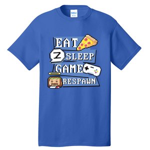 Eat Sleep Game Respawn Video Game Pixel Art For Gamer Gift Tall T-Shirt