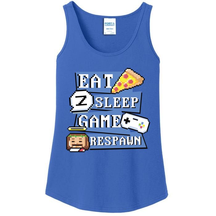 Eat Sleep Game Respawn Video Game Pixel Art For Gamer Gift Ladies Essential Tank