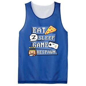 Eat Sleep Game Respawn Video Game Pixel Art For Gamer Gift Mesh Reversible Basketball Jersey Tank