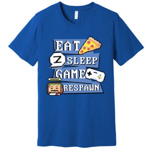 Eat Sleep Game Respawn Video Game Pixel Art For Gamer Gift Premium T-Shirt