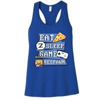 Eat Sleep Game Respawn Video Game Pixel Art For Gamer Gift Women's Racerback Tank