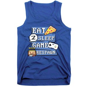 Eat Sleep Game Respawn Video Game Pixel Art For Gamer Gift Tank Top