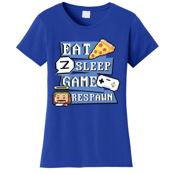 Eat Sleep Game Respawn Video Game Pixel Art For Gamer Gift Women's T-Shirt