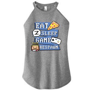 Eat Sleep Game Respawn Video Game Pixel Art For Gamer Gift Women's Perfect Tri Rocker Tank