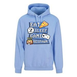 Eat Sleep Game Respawn Video Game Pixel Art For Gamer Gift Unisex Surf Hoodie