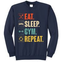 Eat Sleep Gym Repeat Funny Retro Vintage Workout Sweatshirt