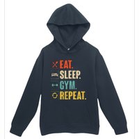 Eat Sleep Gym Repeat Funny Retro Vintage Workout Urban Pullover Hoodie