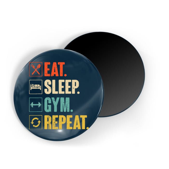 Eat Sleep Gym Repeat Funny Retro Vintage Workout Magnet