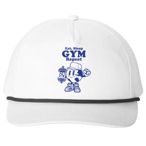 Eat Sleep Gym Repeat Bodybuilder Aesthetic Cool Gift Snapback Five-Panel Rope Hat