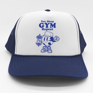 Eat Sleep Gym Repeat Bodybuilder Aesthetic Cool Gift Trucker Hat