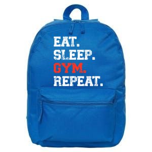 Eat Sleep Gym Repeat Funny Fitness Training Workout Gift 16 in Basic Backpack