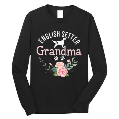 English Setter Grandma Gifts Wo Cute Dog Mother's Day Long Sleeve Shirt